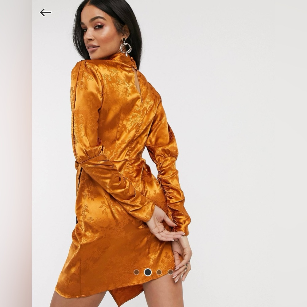 Orange satin dress